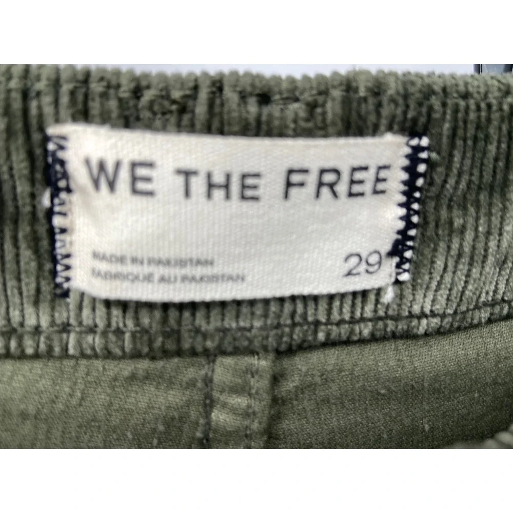 We The Free Pants Women 29 Moss Deep Trance Boyfriend Corduroy Barrel Leg